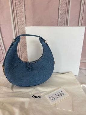 OSOI Denim Crescent Shoulder Bag in Blue